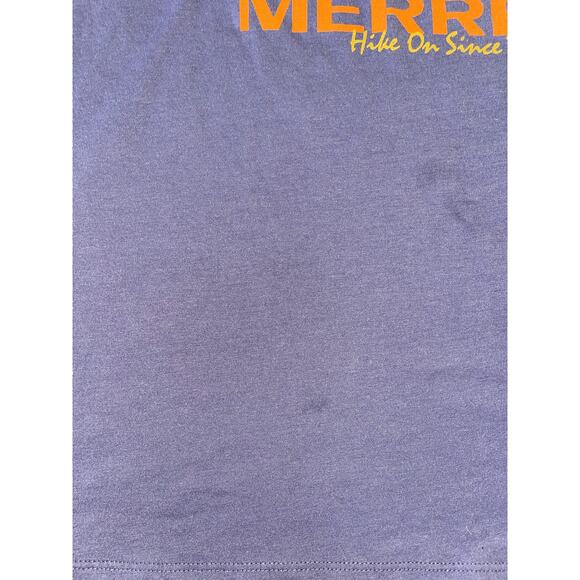 Womens Merrell Purple Outdoor Graphic "Hike On Since 81" Tee Size XL - Picture 2 of 4